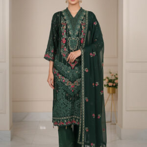 Authentic Bin Hameed – Rashmika Catalogue | 3-Piece Unstitched Suit (Green)