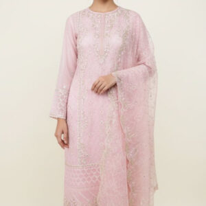 Authentic Bin Hameed – Rashmika Catalogue | 3-Piece Unstitched Suit (Baby pink) - Image 3