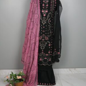 Bin Hameed Inspired Premium Ready-Made Dress( Black) - Image 2