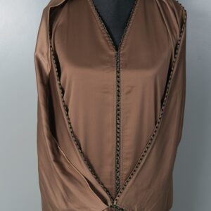 Premium Abaya with Hijab – Dubai Jafran Fabric (Brown) - Image 3