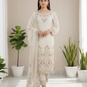 Original Bin Hameed Unstitched Suit (Off-white)( SOLD)