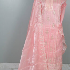 Afghan Silk Embroidered 3-Piece Set( Pink) - Image 2