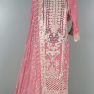 Authentic Bin Hameed – Rashmika Catalogue | 3-Piece Unstitched Suit (Pink) - Image 2