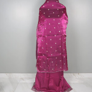 Afghan Silk Embroidered 3-Piece Set( Purple) - Image 4