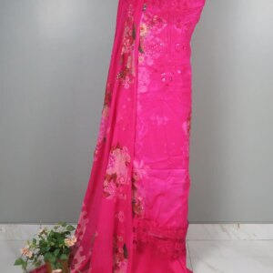 Charizma Inspired Luxury Embroidered Lawn: Elegant Magenta - Image 2