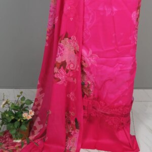 Charizma Inspired Luxury Embroidered Lawn: Elegant Magenta - Image 4