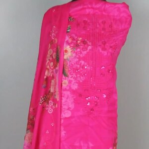 Charizma Inspired Luxury Embroidered Lawn: Elegant Magenta - Image 3