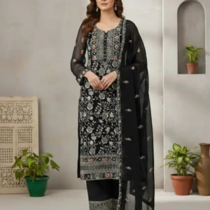 Pakistani Inspired Premium georgette Dress - Black