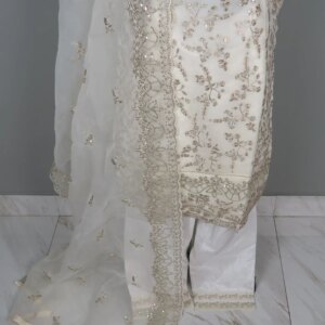 Pakistani Inspired Off-white Festive Set - Image 3