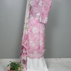 Pakistani Baroque Inspired Cotton Dress - Image 3