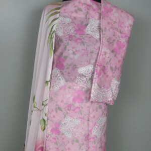 Pakistani Baroque Inspired Cotton Dress - Image 4