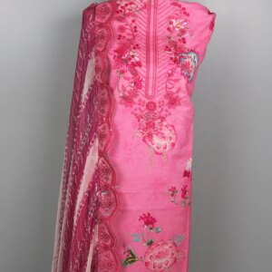 Ziva inspired Elegant Pink Striped Lawn 3-Piece Set - Image 3