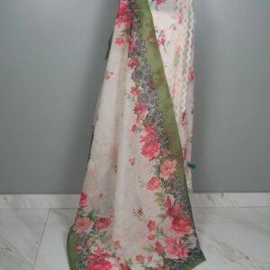 Pakistani Baroque Inspired Cotton Dress (Baby pink) - Image 5