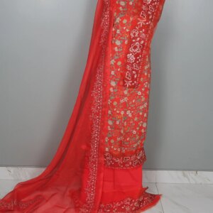 Pakistani Baroque Inspired Cotton Dress (Baby pink) (Copy) - Image 2