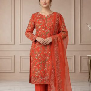 Pakistani Baroque Inspired Cotton Dress (Baby pink) (Copy)